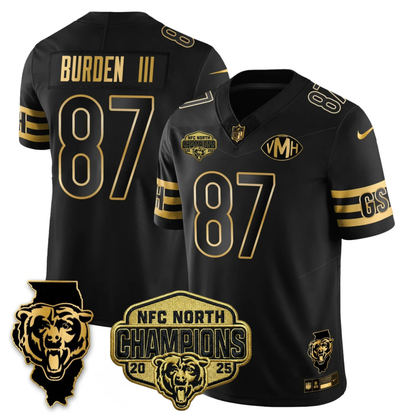 CHI NFC North Champions Patch Vapor Limited Gold Jersey - Stitched