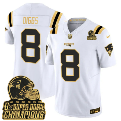 NE 6-Time Champions & Massachusetts Patch Vapor Limited Jersey V3- All Stitched