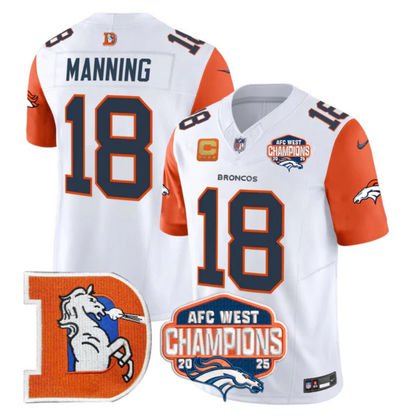 DEN AFC West Champions Patch Throwback Vapor Limited Jersey - All Stitched