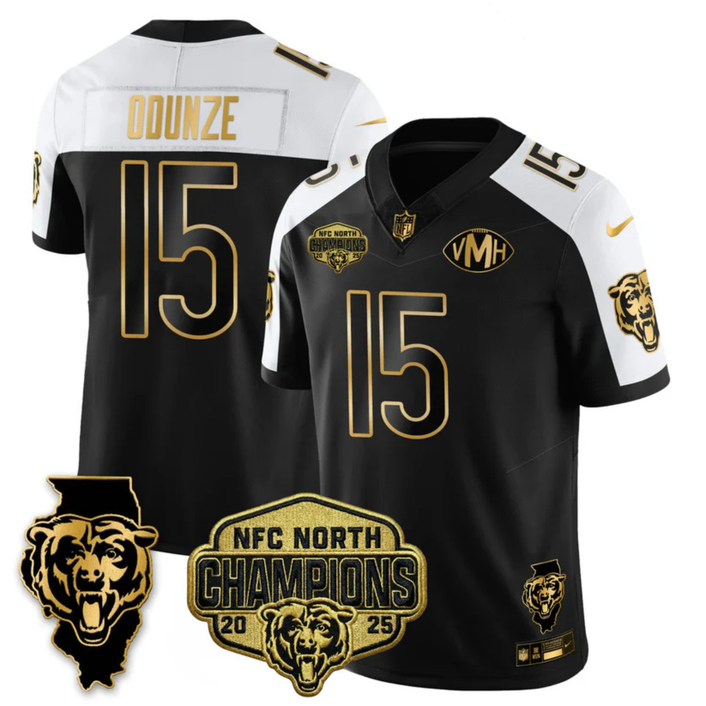 CHI NFC North Champions Patch Vapor Limited Gold Jersey - Stitched