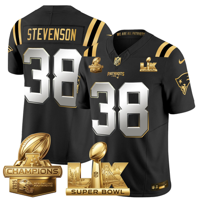 NE 2025 AFC Champions Vapor Limited Gold Jersey V2 - All Stitched