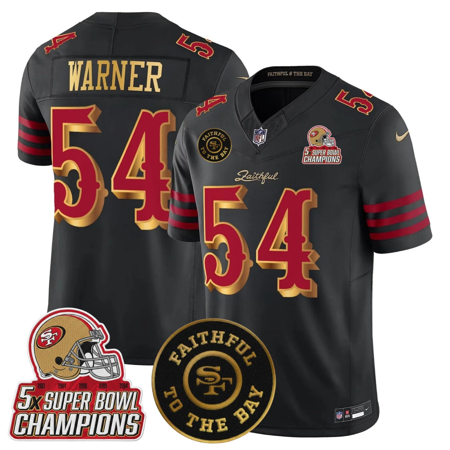 SF 2025 “Rivalries” 5x Champions & Faithful To The Bay Patch Vapor Limited Jersey - All Stitched