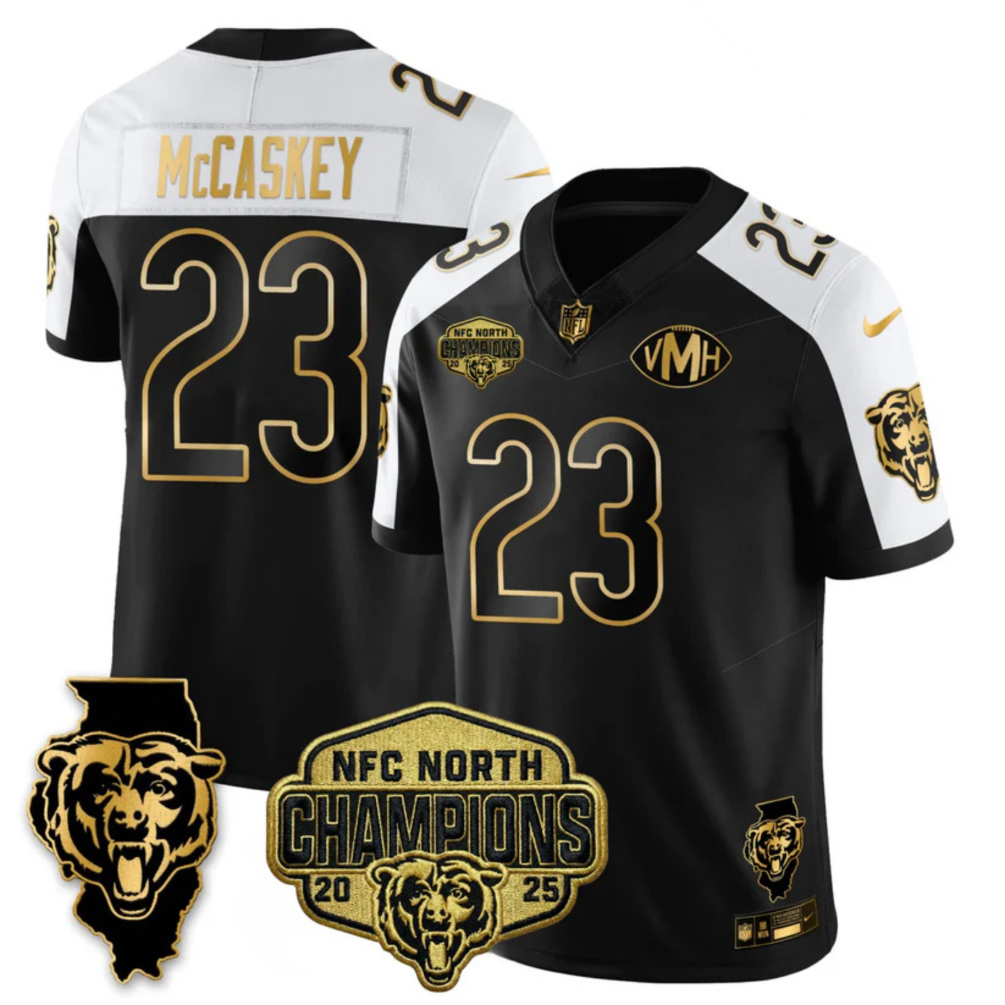 CHI NFC North Champions Patch Vapor Limited Gold Jersey - Stitched