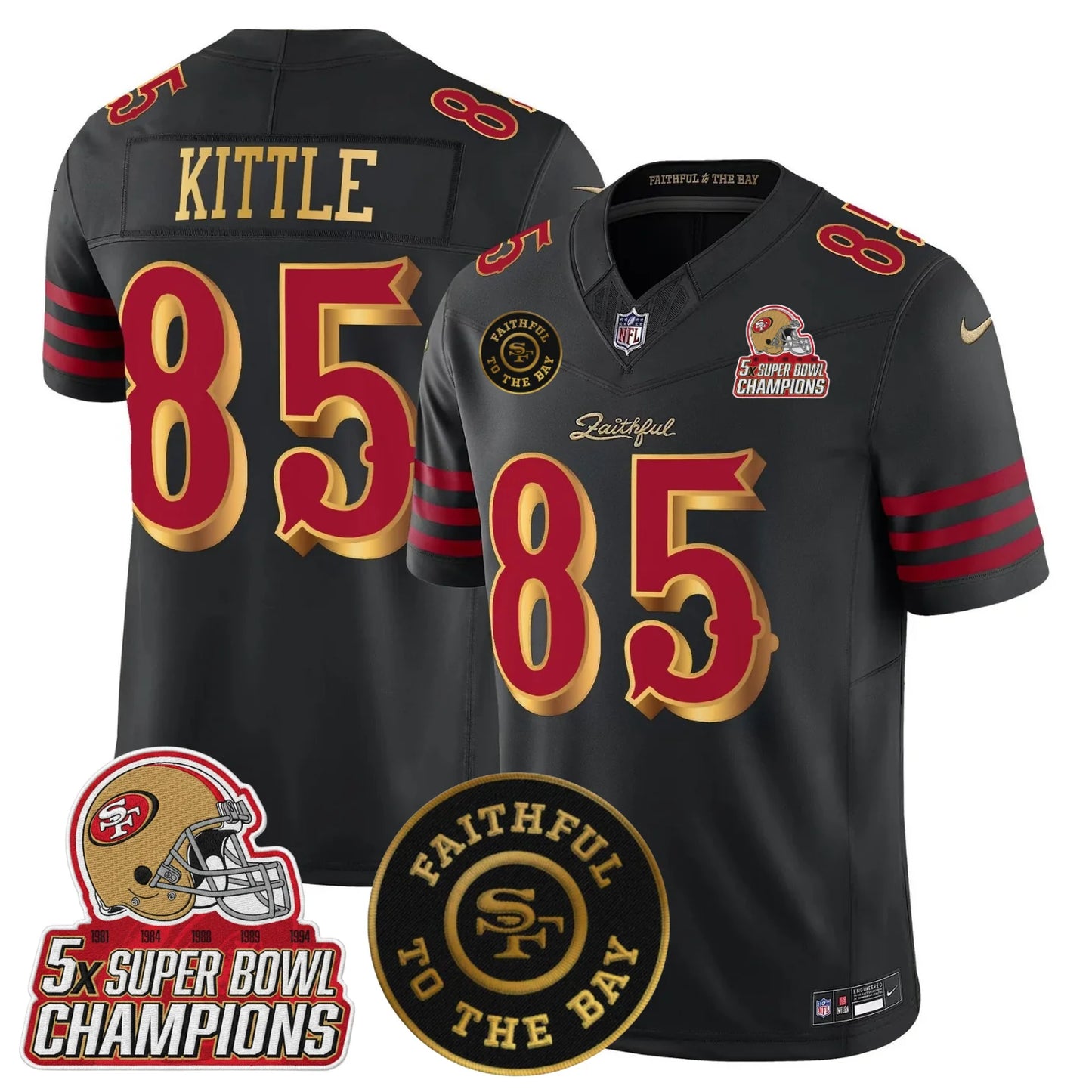 SF 2025 “Rivalries” 5x Champions & Faithful To The Bay Patch Vapor Limited Jersey - All Stitched