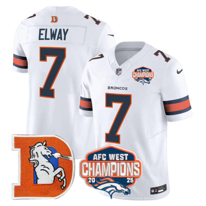 DEN AFC West Champions Patch Throwback Vapor Limited Jersey - All Stitched