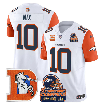 DEN Throwback 3-Times Champions Patch Vapor Limited Jersey V3 - All Stitched