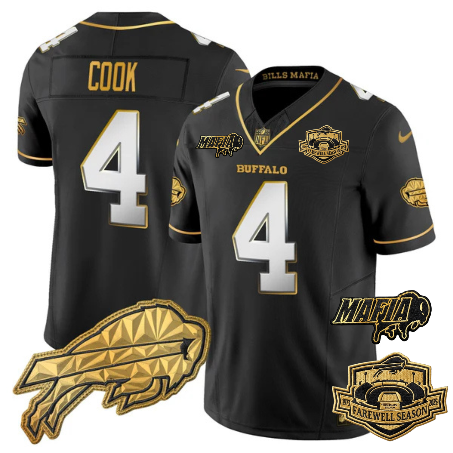 BUF Mafia 2025 "Rivalries" Gold Vapor Limited Jersey - All Stitched