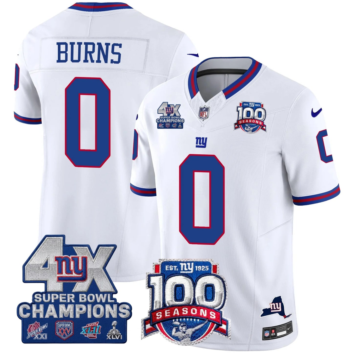 NYG 4X Champions & 100th Season Patch Limited Edition - Stitched (2)