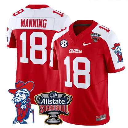 Ole Miss Rebels 2025 Sugar Bowl Patch Vapor Limited Jersey - All Stitched