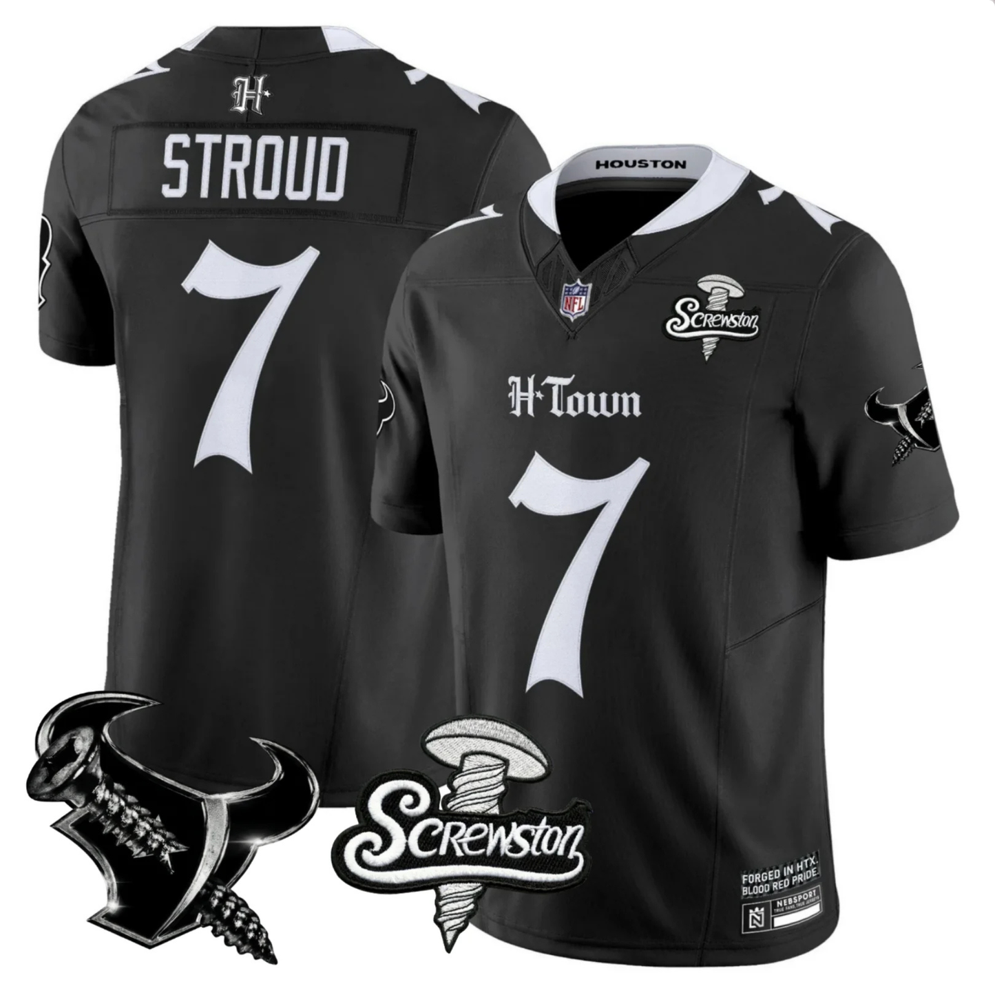 HOU 'Gothic Lone Star Shadows' DJ Screw Edition Vapor Limited Jersey - All Stitched
