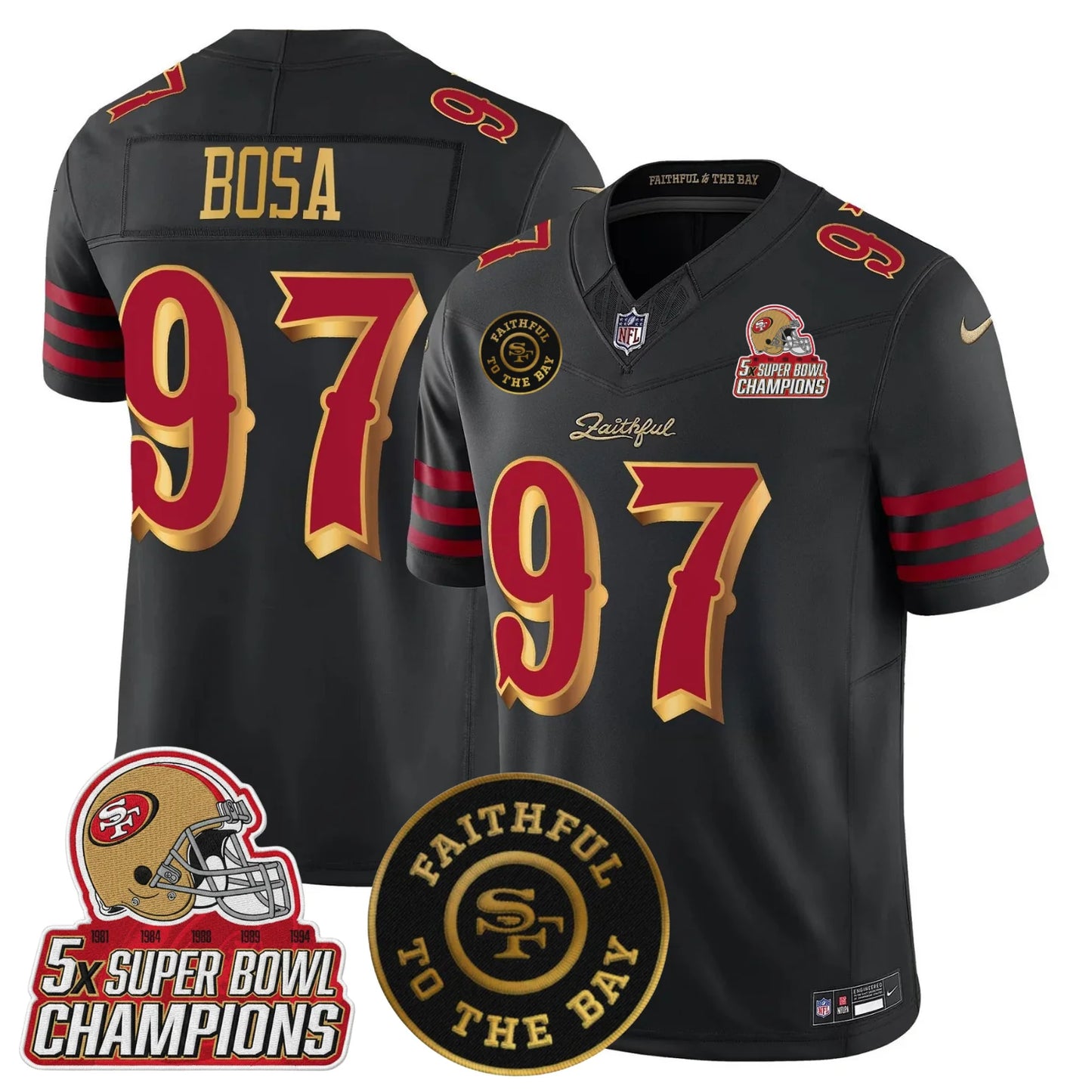 SF 2025 “Rivalries” 5x Champions & Faithful To The Bay Patch Vapor Limited Jersey - All Stitched