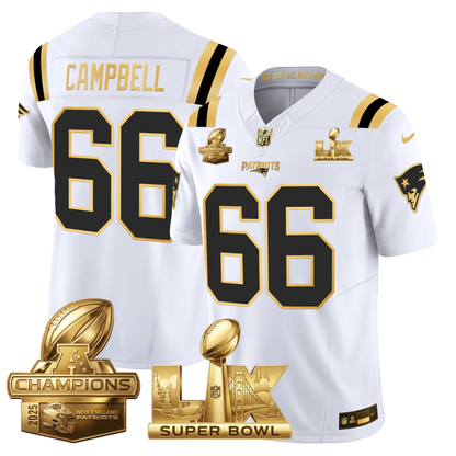 NE 2025 AFC Champions Vapor Limited Gold Jersey V2 - All Stitched