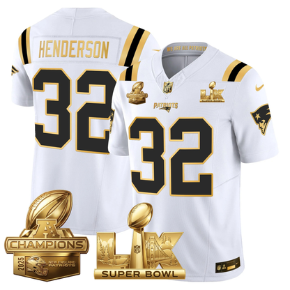NE 2025 AFC Champions Vapor Limited Gold Jersey V2 - All Stitched