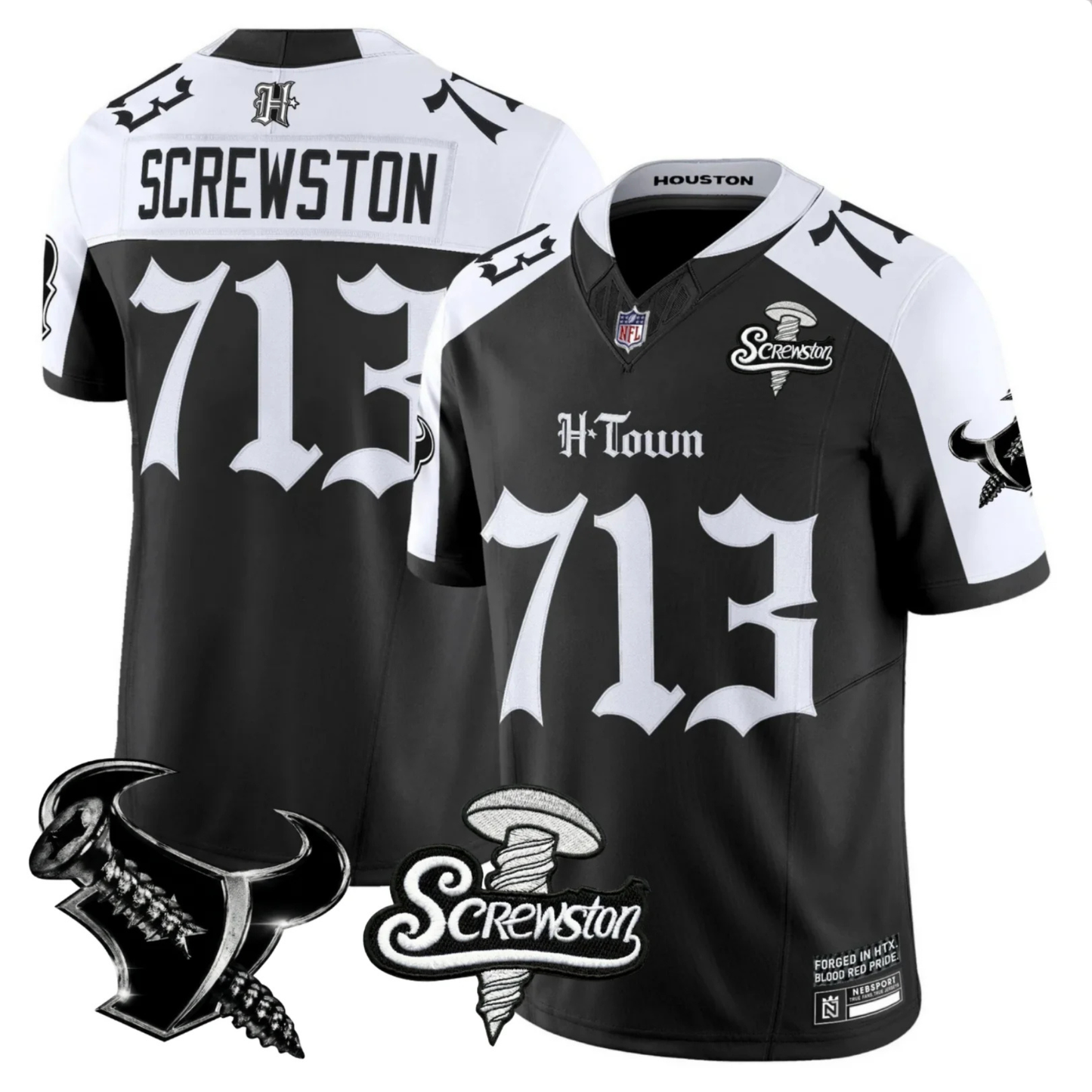HOU 'Gothic Lone Star Shadows' DJ Screw Edition Vapor Limited Jersey - All Stitched