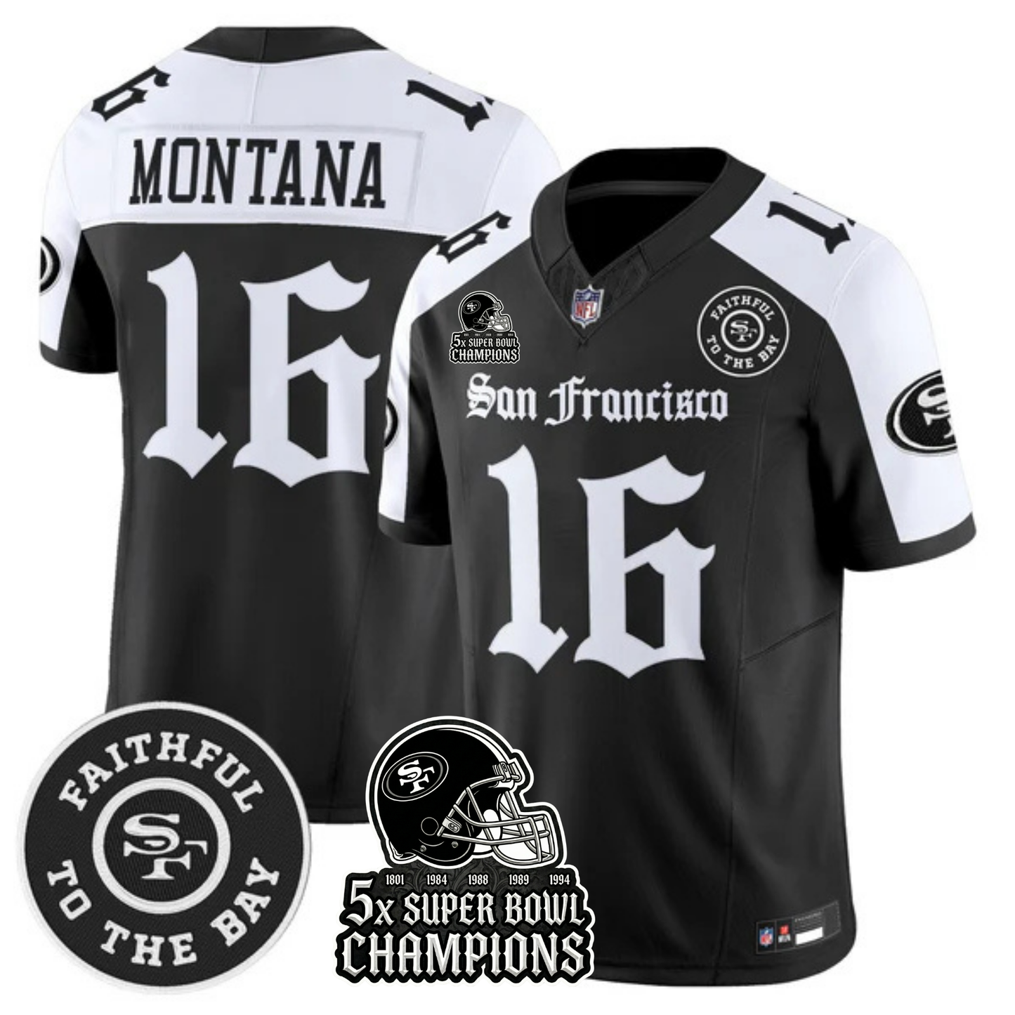 SF 5-Time Champions 'Gothic Edition' Vapor Limited Jersey - All Stitched