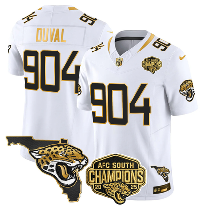 JAX 2025 AFC South Champions Gold Vapor Limited Jersey - All Stitched