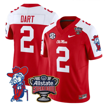 Ole Miss Rebels 2025 Sugar Bowl Patch Vapor Limited Jersey - All Stitched