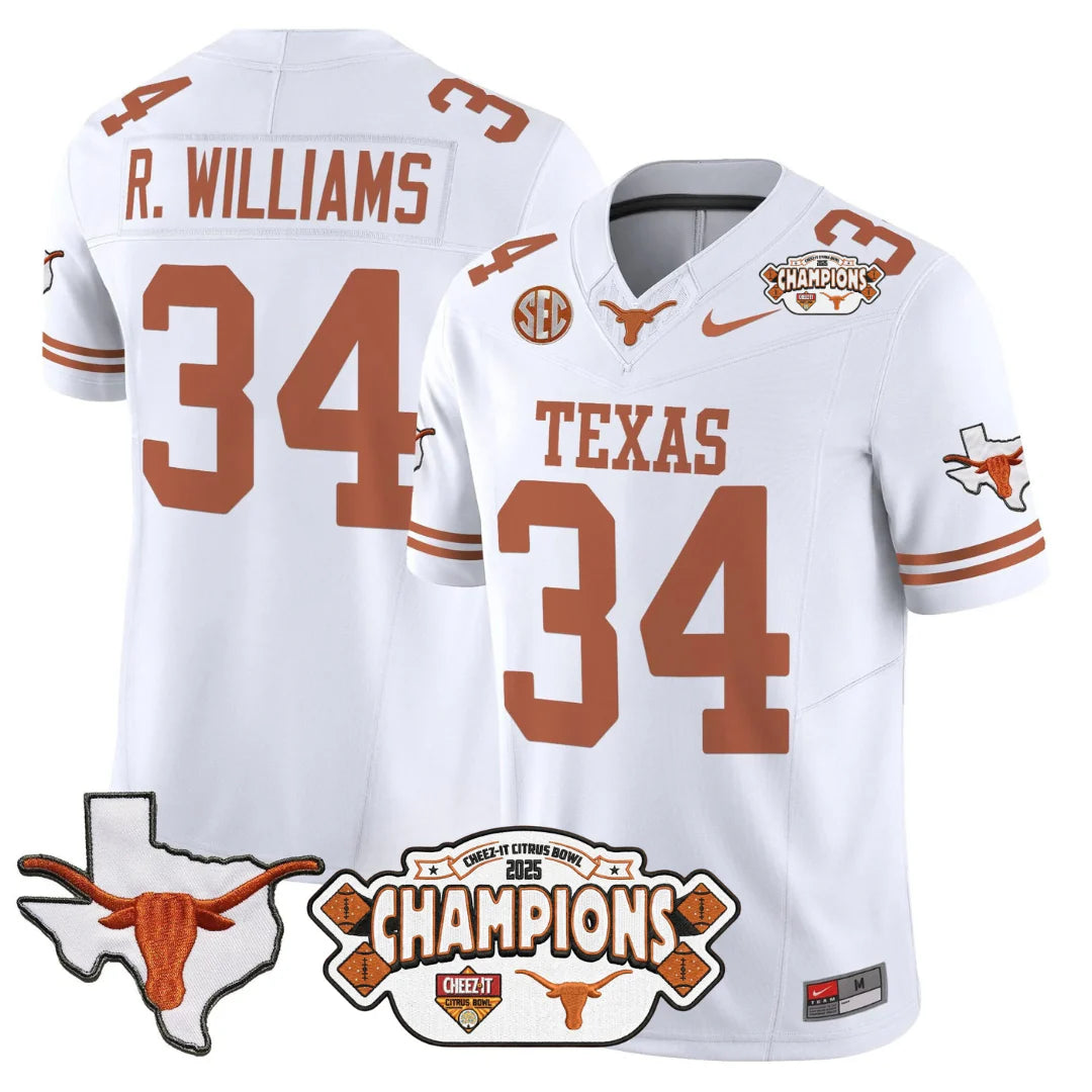 TEX 2025 State Map & Citrus Bowl Champions Patch Vapor Limited Jersey V1 - All Stitched