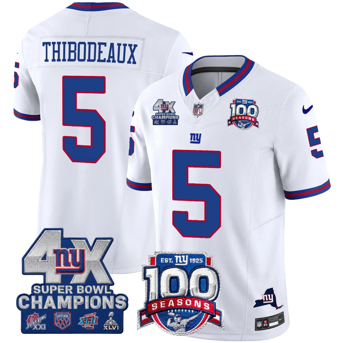 NYG 4X Champions & 100th Season Patch Limited Edition - Stitched (2)