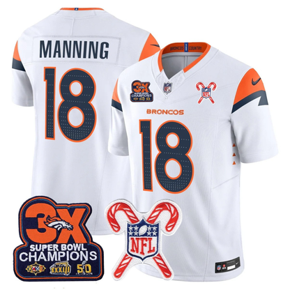 DEN 3-Time Champions & Christmas Patch Vapor Limited Jersey - All Stitched