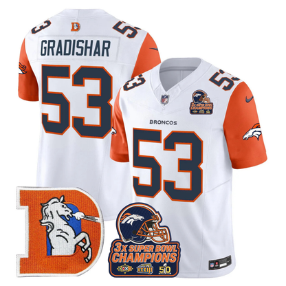 DEN Throwback 3-Times Champions Patch Vapor Limited Jersey V3 - All Stitched