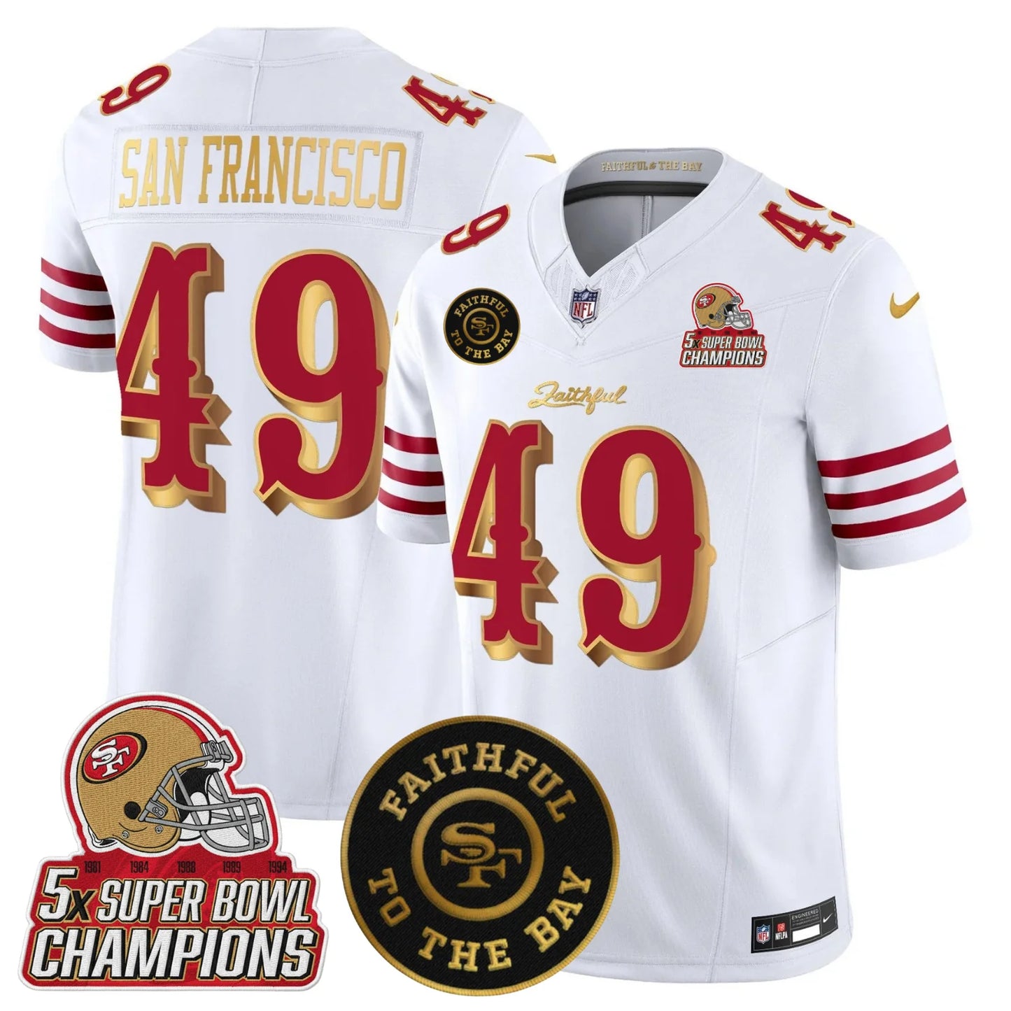 SF 2025 “Rivalries” 5x Champions & Faithful To The Bay Patch Vapor Limited Jersey - All Stitched