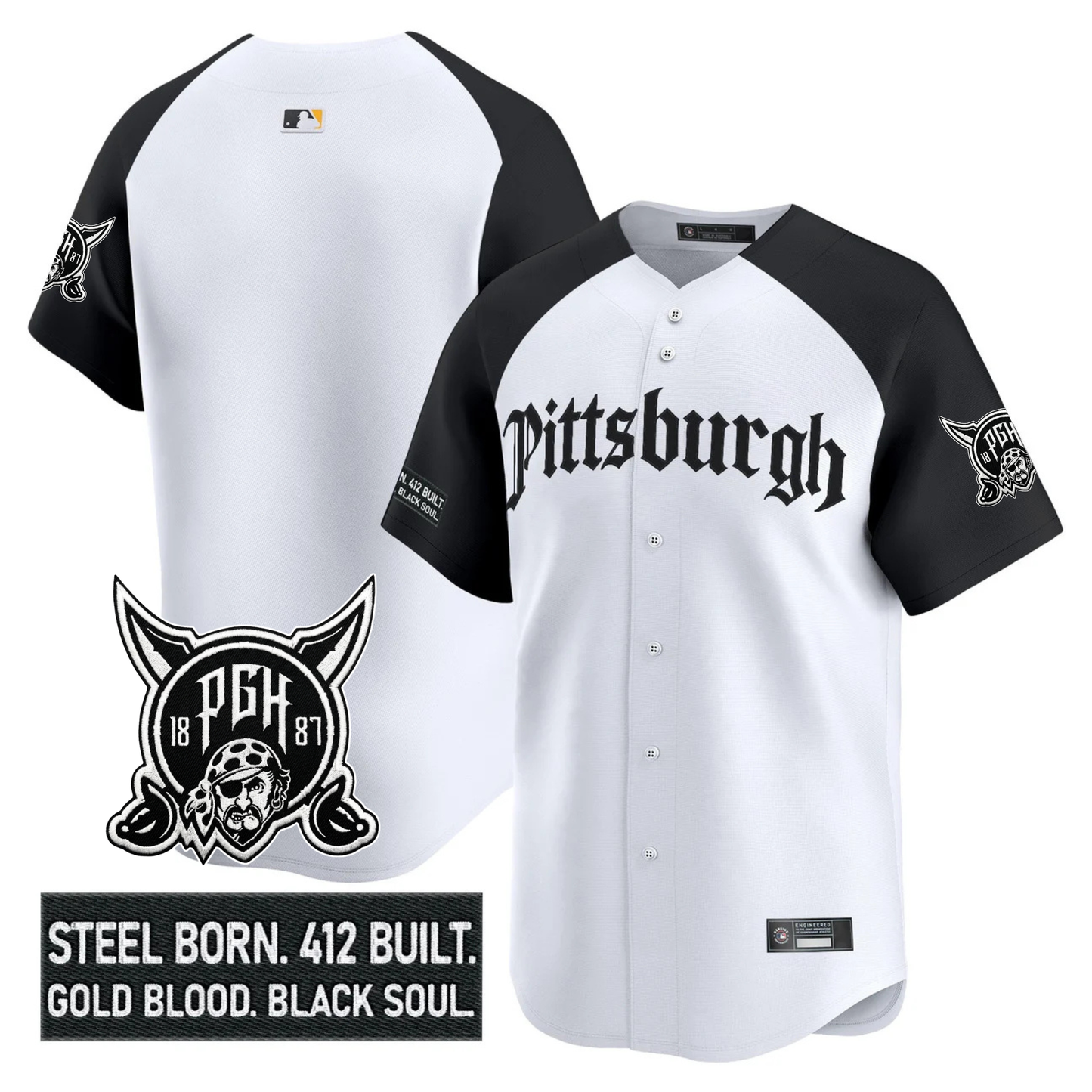 PIT 'Gothic Steel City Edition' Vapor Premier Limited Jersey - All Stitched