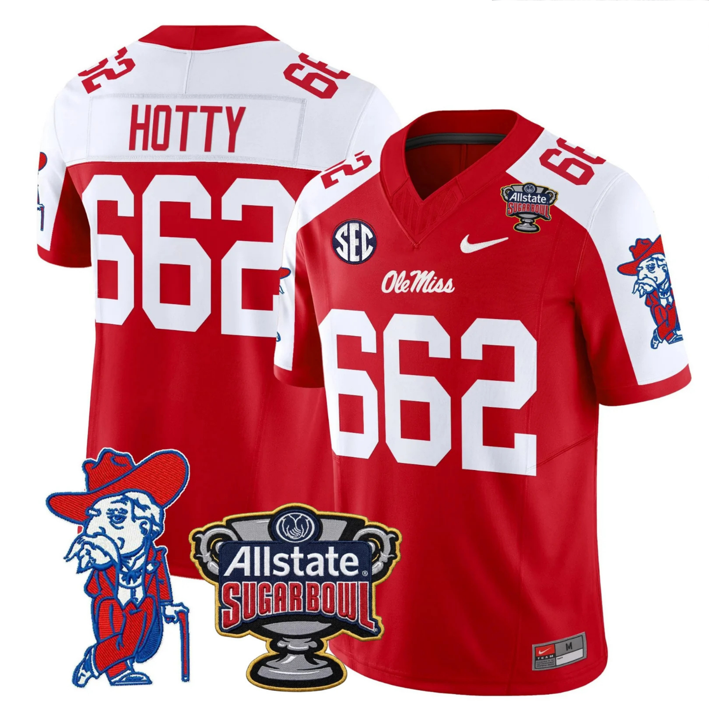Ole Miss Rebels 2025 Sugar Bowl Patch Vapor Limited Jersey - All Stitched