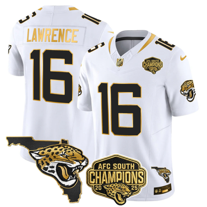 JAX 2025 AFC South Champions Gold Vapor Limited Jersey - All Stitched