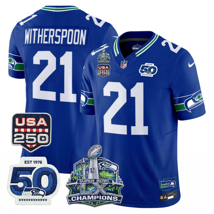 SEA S.Bowl LX Champions Patch Vapor Limited Jersey - All Stitched