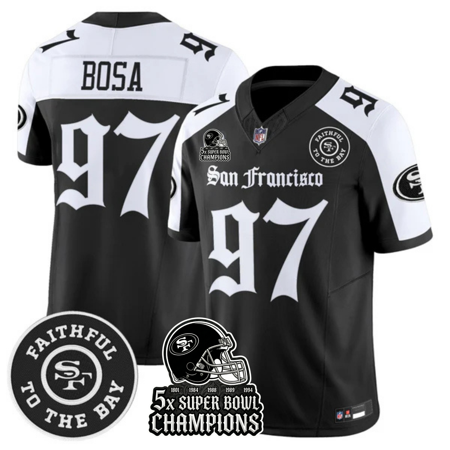 SF 5-Time Champions 'Gothic Edition' Vapor Limited Jersey - All Stitched