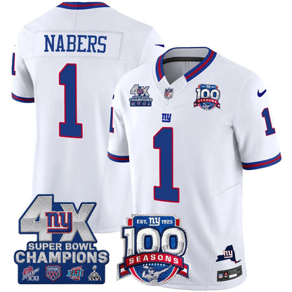 NYG 4X Champions & 100th Season Patch Limited Edition - Stitched (2)