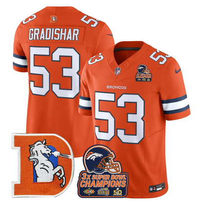 DEN Throwback 3-Times Champions Patch Vapor Limited Jersey V3 - All Stitched