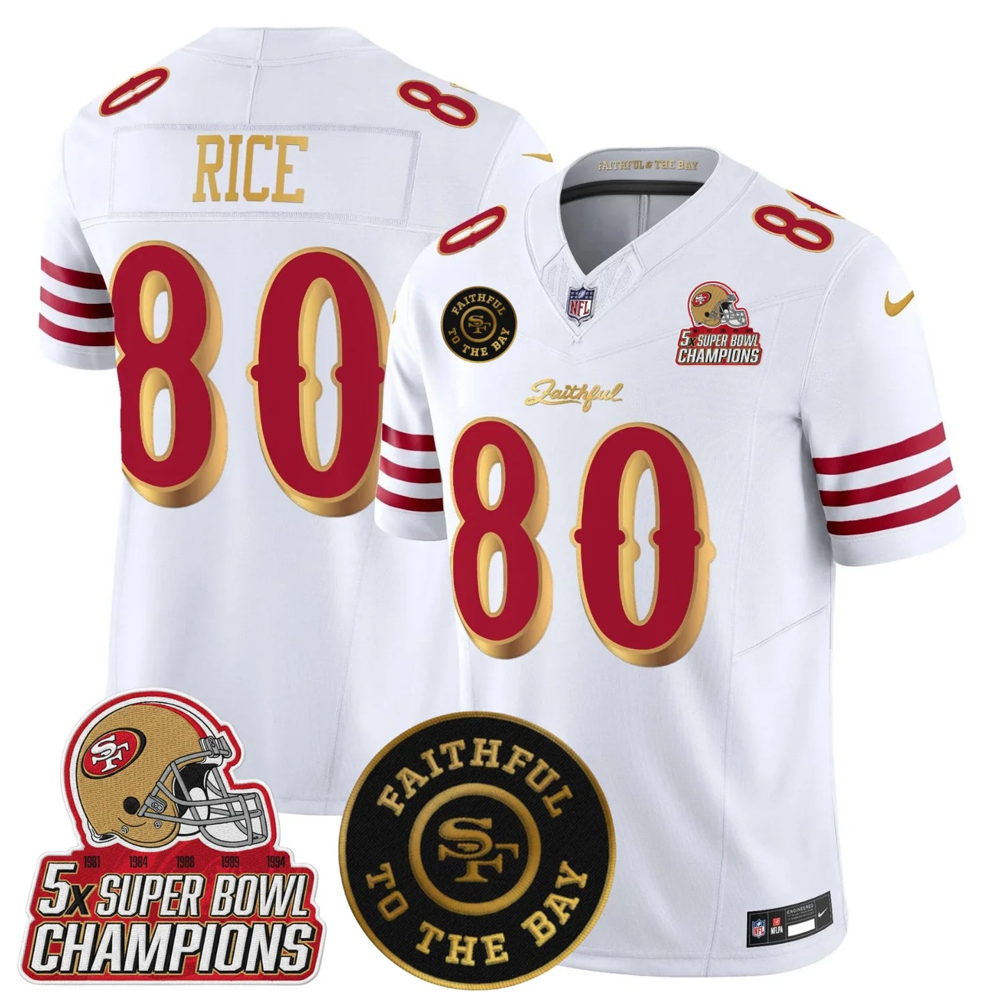 SF 2025 “Rivalries” 5x Champions & Faithful To The Bay Patch Vapor Limited Jersey - All Stitched