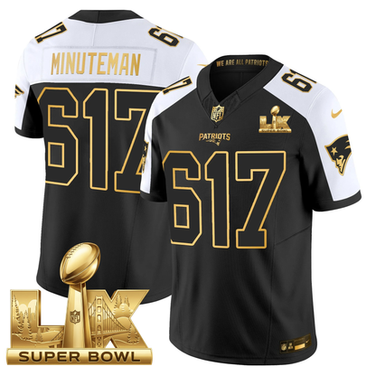 NE SB LX Game Patch Vapor Limited Gold Jersey - All Stitched