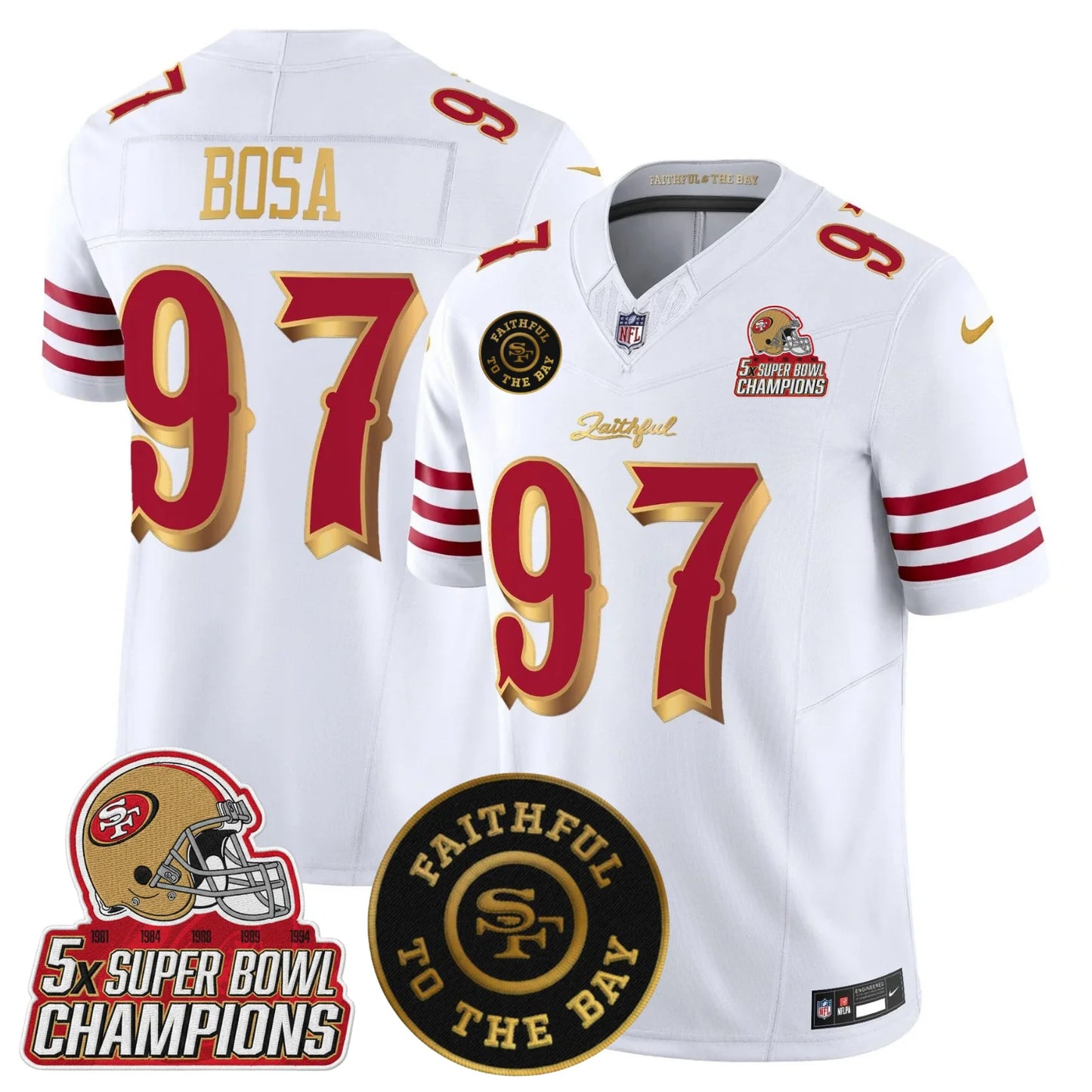 SF 2025 “Rivalries” 5x Champions & Faithful To The Bay Patch Vapor Limited Jersey - All Stitched