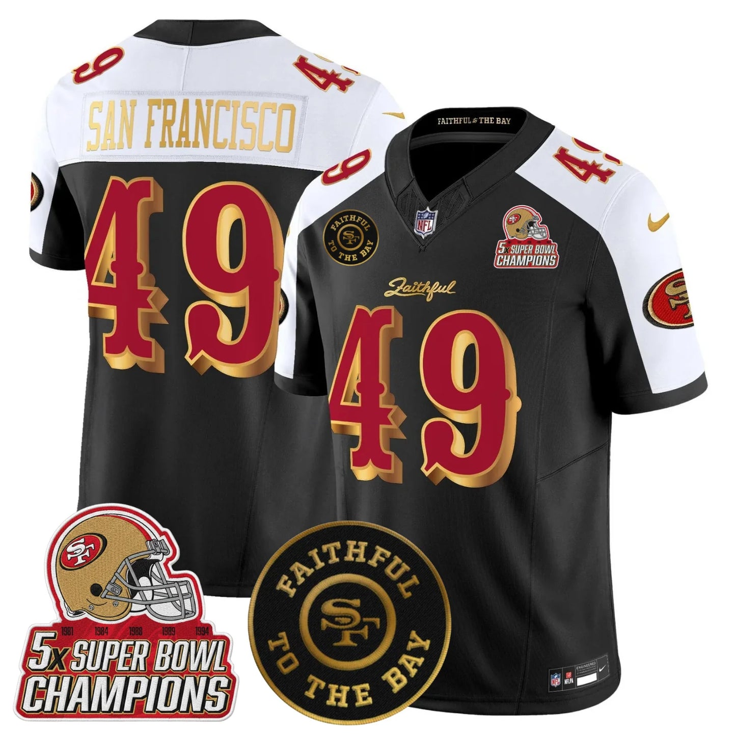 SF 2025 “Rivalries” 5x Champions & Faithful To The Bay Patch Vapor Limited Jersey - All Stitched
