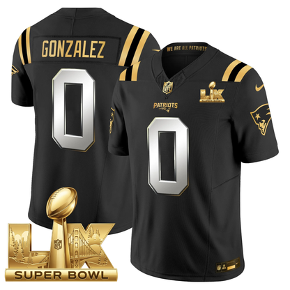 NE SB LX Game Patch Vapor Limited Gold Jersey - All Stitched