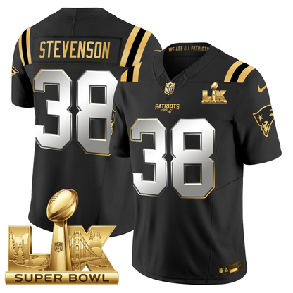 NE SB LX Game Patch Vapor Limited Gold Jersey - All Stitched