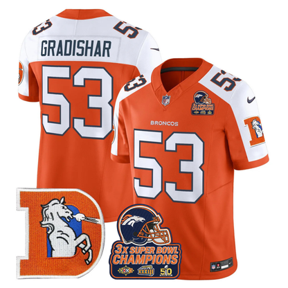 DEN Throwback 3-Times Champions Patch Vapor Limited Jersey V3 - All Stitched