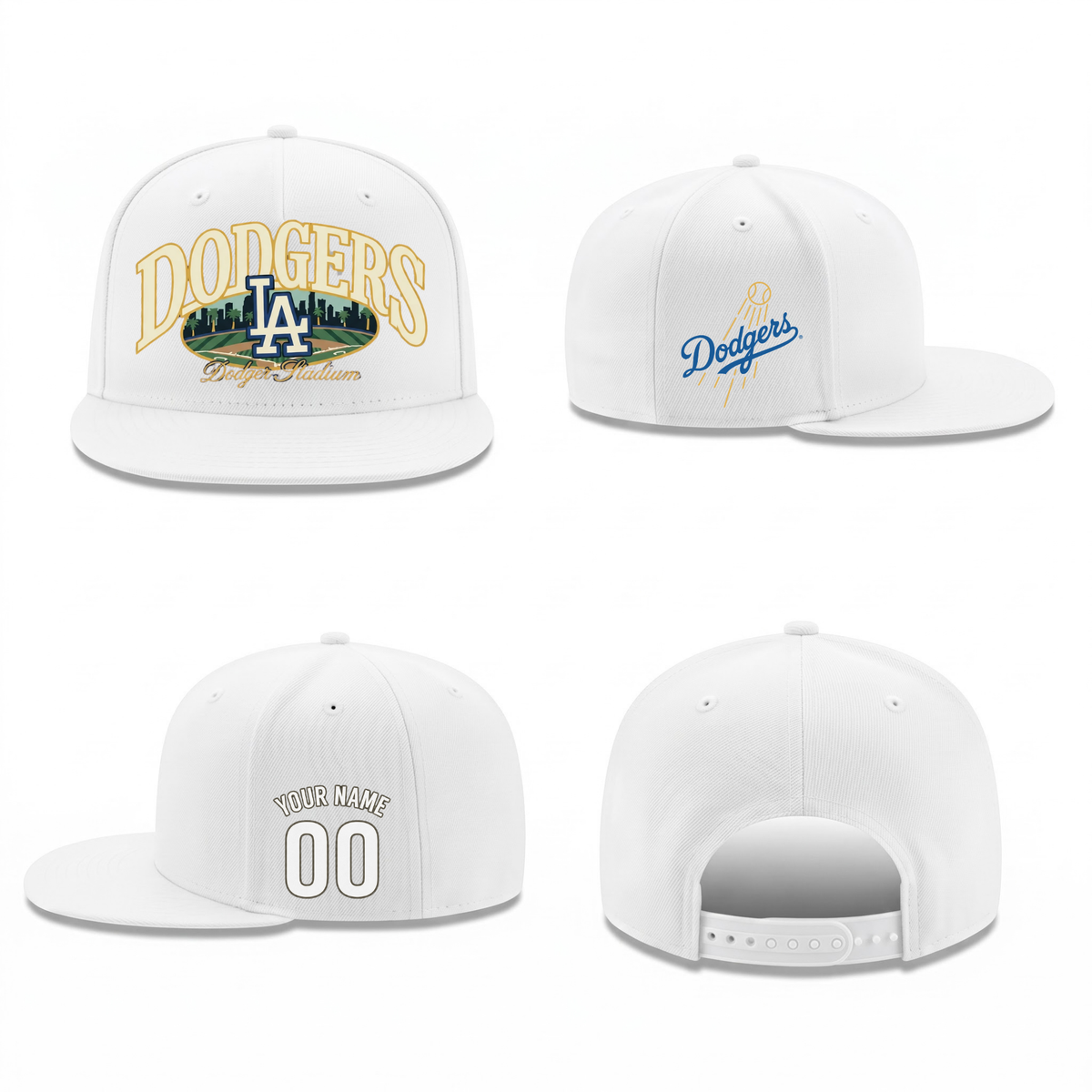 LAD Dodger Stadium Personalized Snapback Cap - Printed