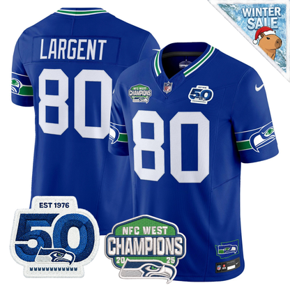 Seattle Seahawks 50th & NFC West Champions Patch Vapor Limited Jersey - Stitched