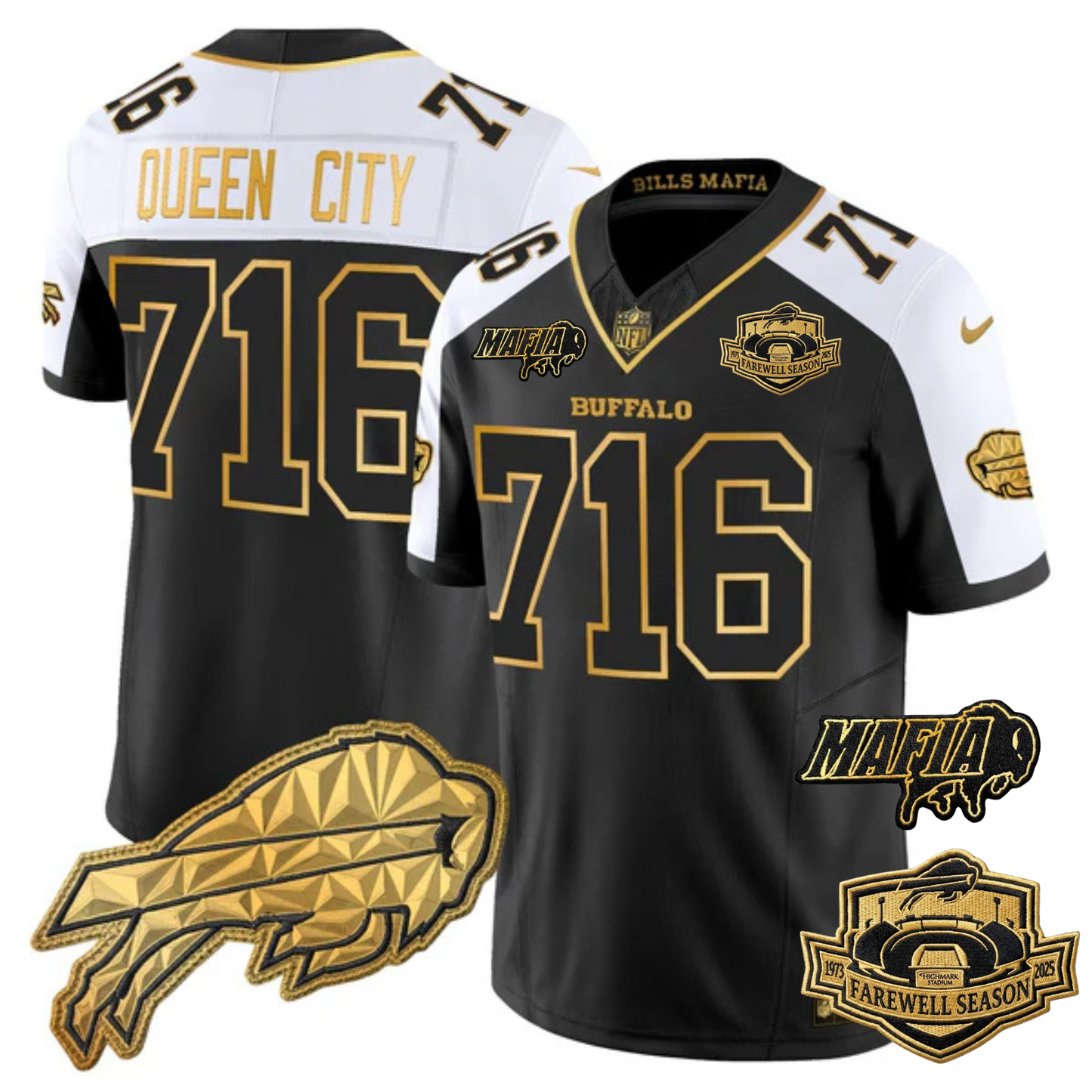 BUF Mafia 2025 "Rivalries" Gold Vapor Limited Jersey - All Stitched