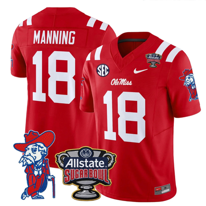 Ole Miss Rebels 2025 Sugar Bowl Patch Vapor Limited Jersey - All Stitched