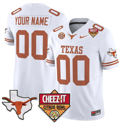 TEX 2025 State Map & Citrus Bowl Patch Vapor Limited Custom Jersey - All Stitched