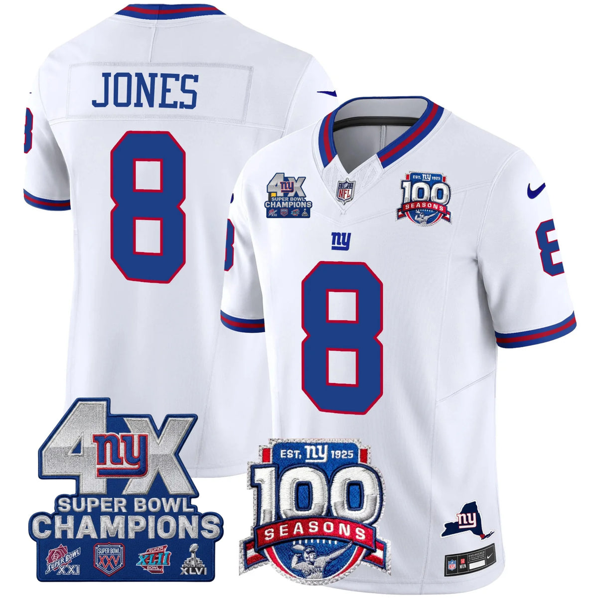 NYG 4X Champions & 100th Season Patch Limited Edition - Stitched (2)
