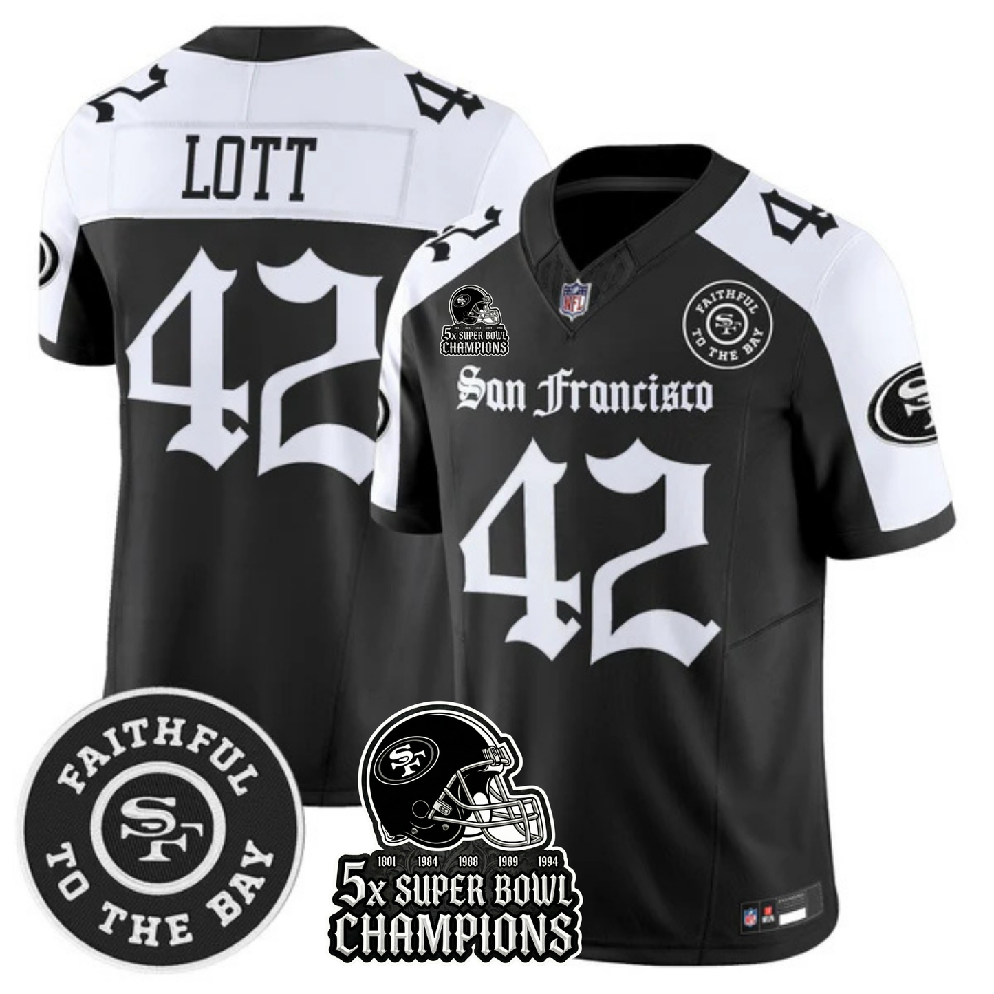 SF 5-Time Champions 'Gothic Edition' Vapor Limited Jersey - All Stitched