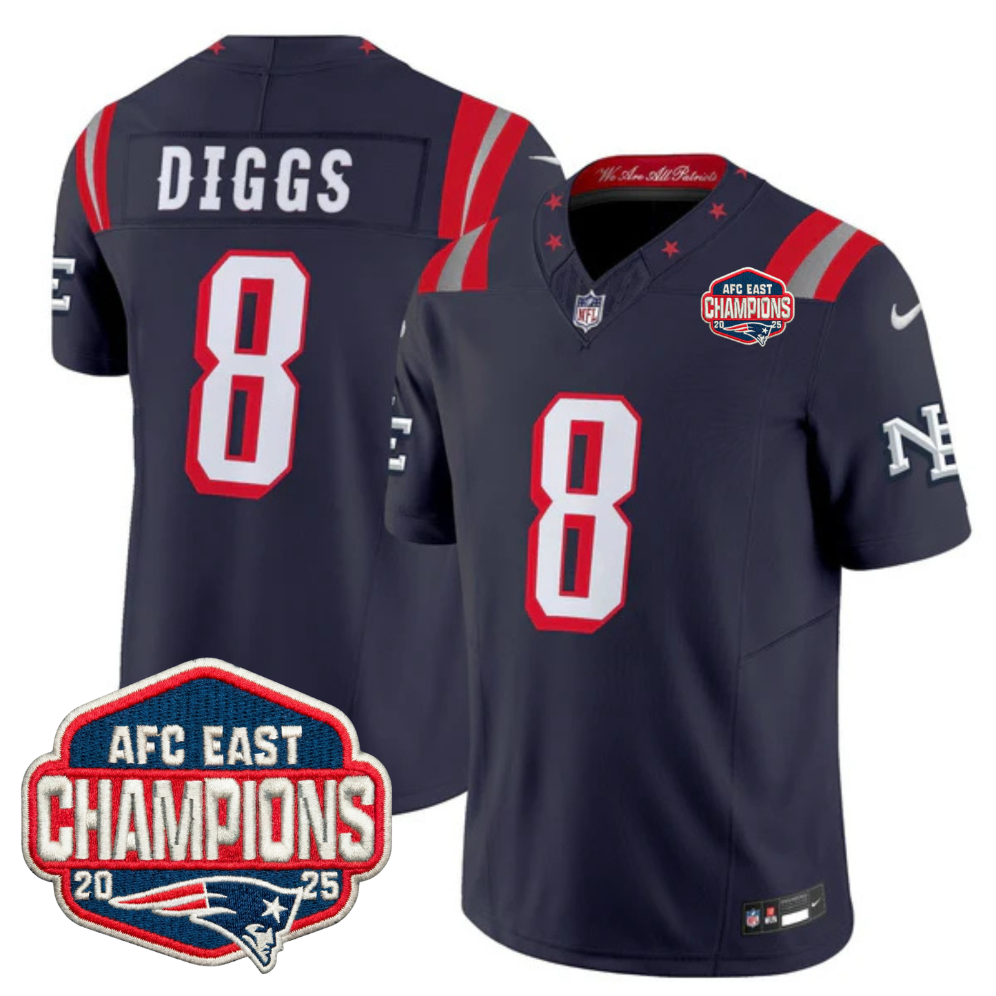 NE 2025 "Rivalries" AFC East Champions Vapor Limited Jersey - All Stitched