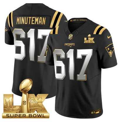 NE SB LX Game Patch Vapor Limited Gold Jersey - All Stitched