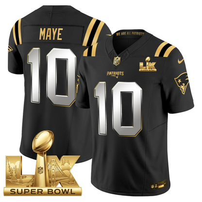 NE SB LX Game Patch Vapor Limited Gold Jersey - All Stitched